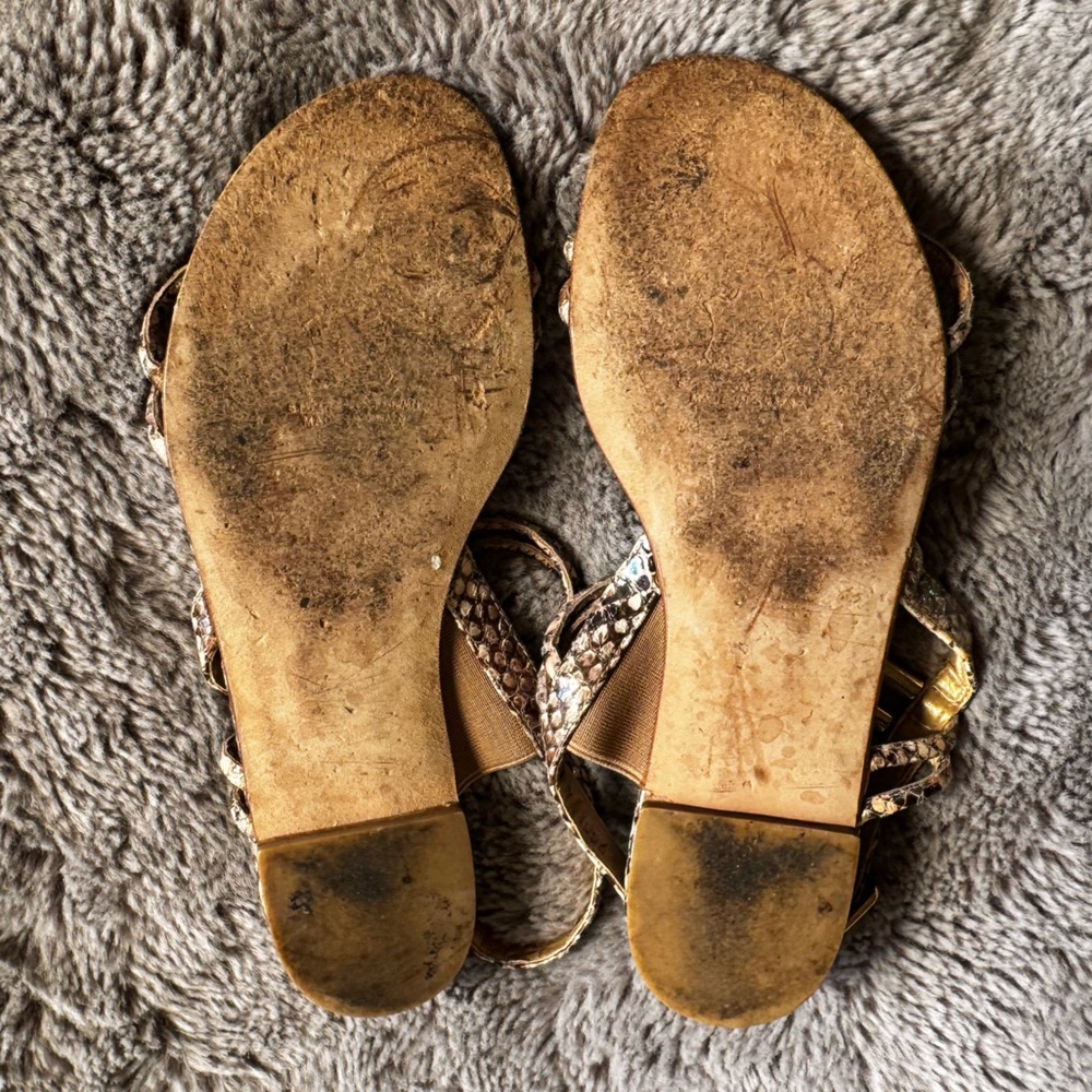 Stuart Weitzman Rolldown Metallic Snake-Embossed … - image 6